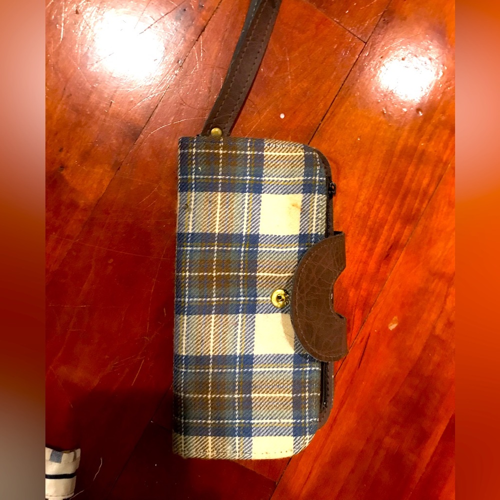 wristlet Plaid cloth wallet